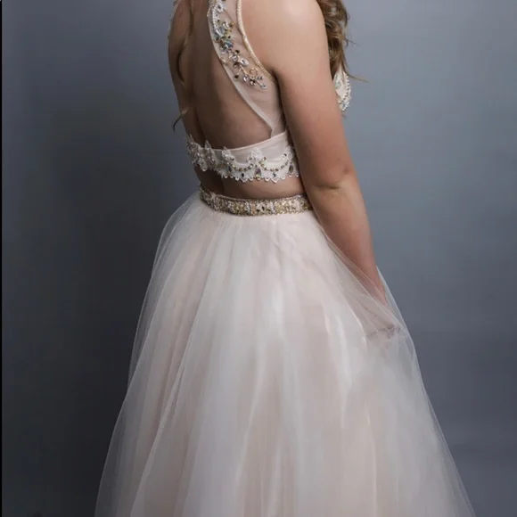 Alyce Paris | Dresses | Alyce Paris Two Piece Blush And Gold Prom Dress |  Poshmark